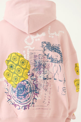 "Azaad" block print patchwork hoodie