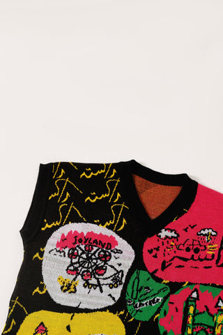 "A world of color" knit vest