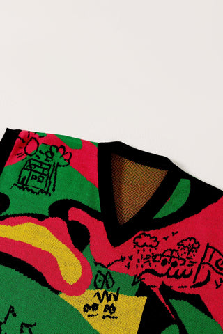 "Cartoon mind" knit vest