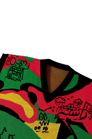 "Cartoon mind" knit vest