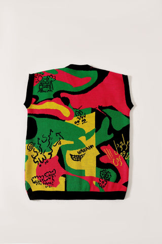 "Cartoon mind" knit vest