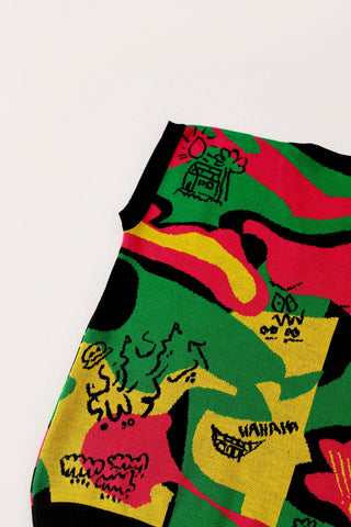 "Cartoon mind" knit vest