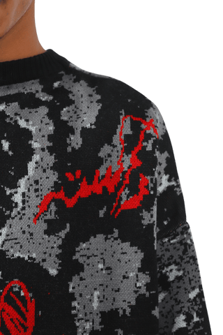 "Shadows" jacquard knit sweatshirt
