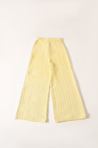 Handwoven flared dobby trousers
