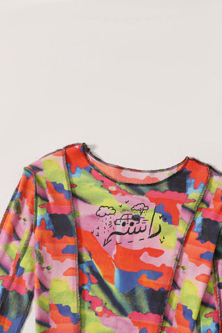 "A colorful life" fitted knit top