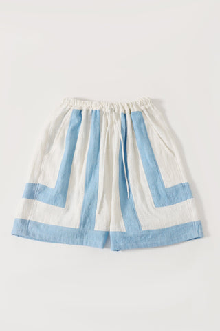 Handwoven striped cotton shorts