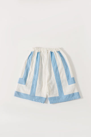 Handwoven striped cotton shorts