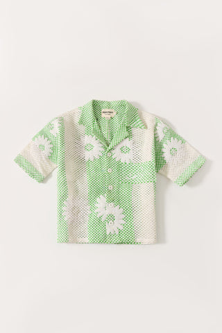 "Bahaar" puff print button-down
