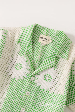 "Bahaar" puff print button-down
