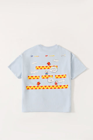 Powder blue printed T-shirt