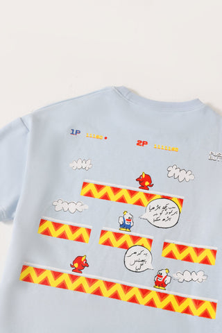 Powder blue printed T-shirt