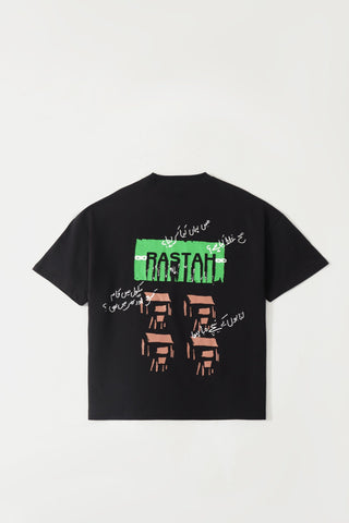 "I hate school" printed black T-shirt