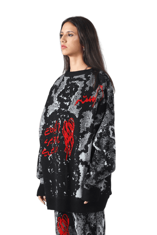 "Shadows" jacquard knit sweatshirt