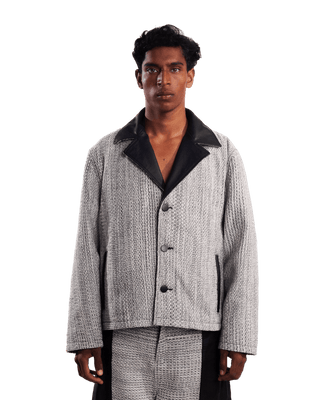"Elvis in Lahore" leather paneled jacket