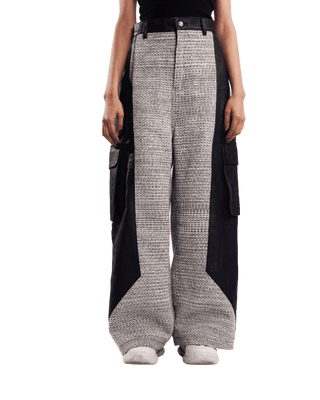 "Elvis in Lahore" paneled leather trousers
