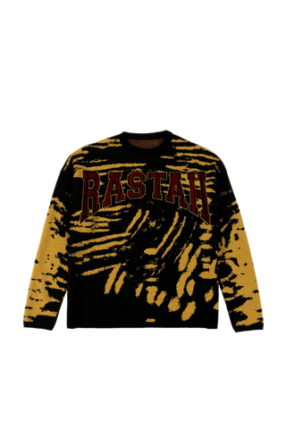 "Retro fusion" knit sweater