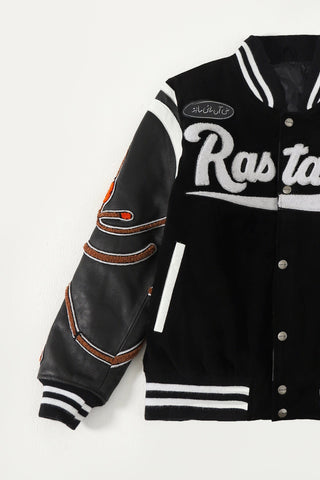 "97 paradise" suede varsity jacket