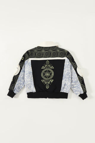 "Calabasas" block print bomber