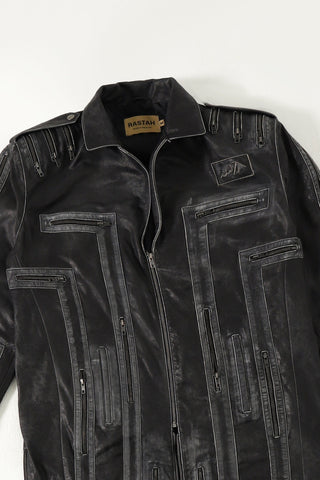 "Vegas in the dark" leather long coat