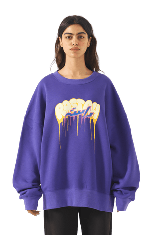 "All eyes on me" purple sweatshirt