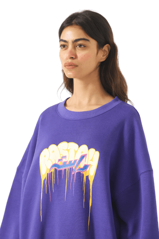 "All eyes on me" purple sweatshirt