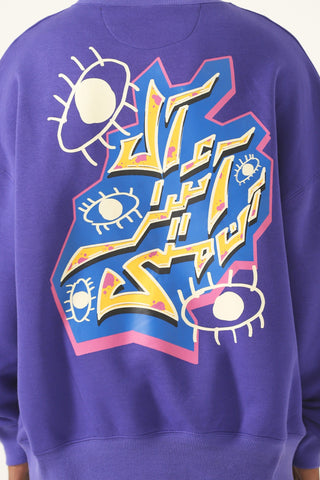 "All eyes on me" purple sweatshirt