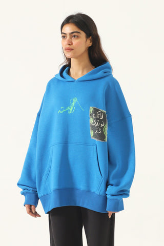 Like nobody does' sky blue hoodie