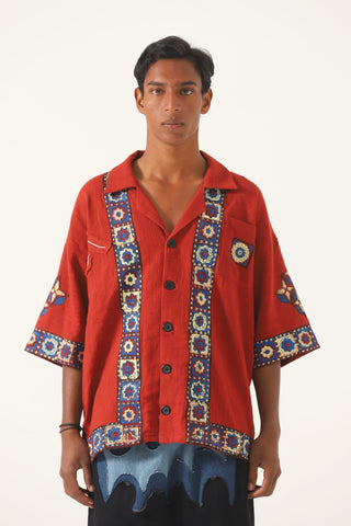 "Kahani" version 2 block print button-down