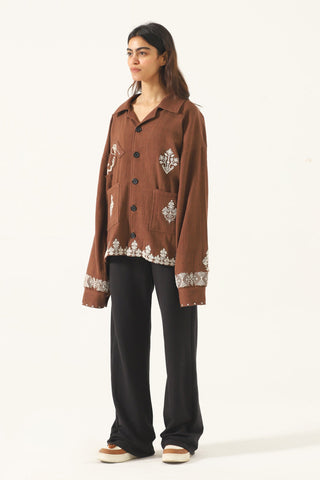 Hand-Embroidered lightweight coach jacket