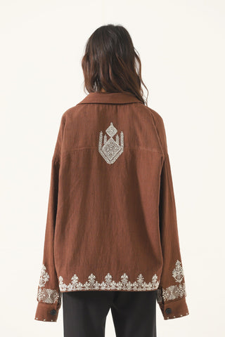 Hand-Embroidered lightweight coach jacket