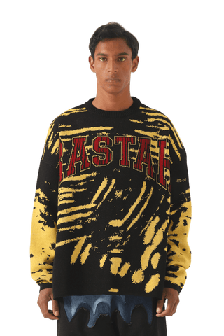 "Retro fusion" knit sweater