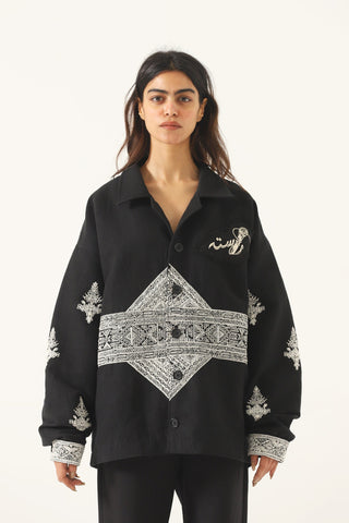 "Mulholland" hand-embroidered lightweight jacket