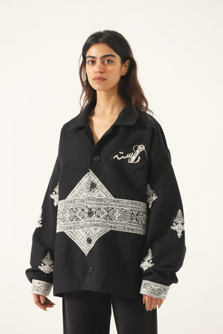 "Mulholland" hand-embroidered lightweight jacket