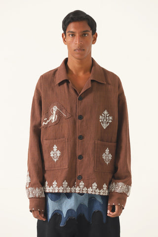 Hand-Embroidered lightweight coach jacket