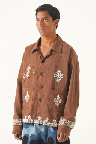 Hand-Embroidered lightweight coach jacket