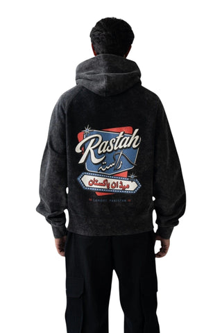 Black Acid Wash made in PAK Hoodie (V6)