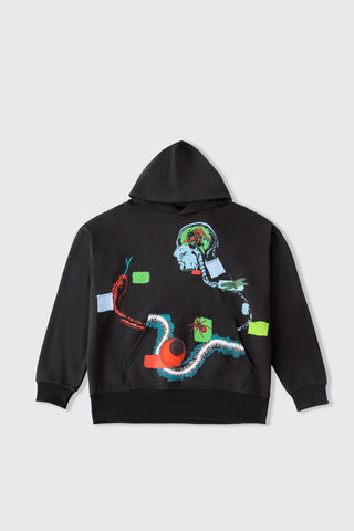 DISTORTION AMONG US - BLACK HOODIE - Rastah