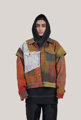 Yarn Dyed Patch Block Print Jacket - Rastah