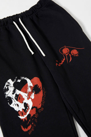 "LOVE POTION" HANDPRINTED SWEATPANTS - Rastah