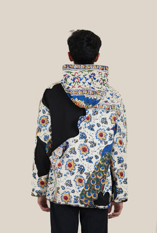 Distressed Block Print Chaadar Hoodie - Rastah