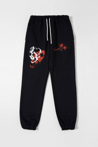 "LOVE POTION" HANDPRINTED SWEATPANTS - Rastah