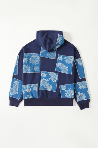 "Unfinished sky" blockprint hoodie