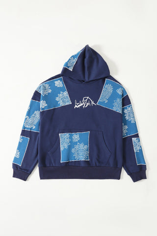 "Unfinished sky" blockprint hoodie