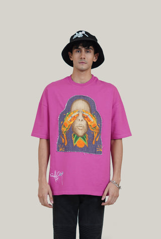 Pink "Eyes Cant See" Patch T-shirt - Rastah