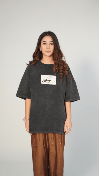 The “Zinda Aurat” acid wash patch t shirt - Rastah