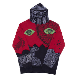 Hand Block Printed "Lost Eyes" Hoodie - Rastah