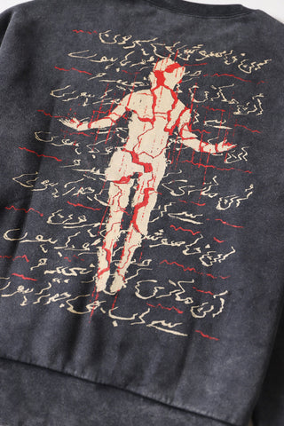 "Broken man" acid wash sweatshirt