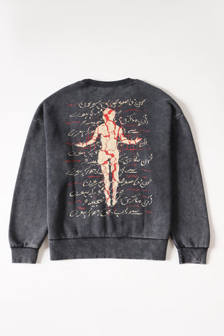 "Broken man" acid wash sweatshirt