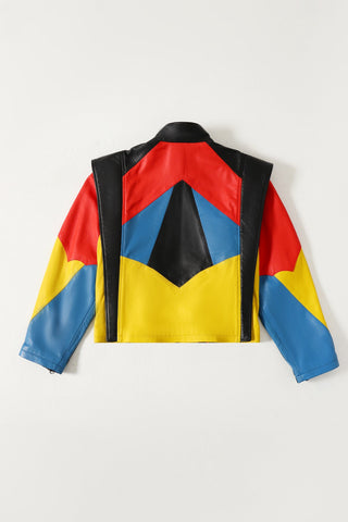 Hand-Embroidered leather racer jacket