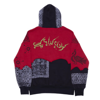 Hand Block Printed "Lost Eyes" Hoodie - Rastah